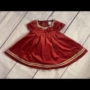 Heirlooms Red Velvet Dress Size 6-9 Months